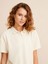 Kadın Bej Oversize Pamuklu Polo Yaka Basic Tişört 3
