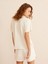 Kadın Bej Oversize Pamuklu Polo Yaka Basic Tişört 4