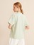Kadın Mavi Oversize Pamuklu Polo Yaka Basic Tişört 4