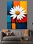 Soyut Daisy Çiçeği Sanatı Dekoratif Kanvas - Mdf Ahşap Tablo 3