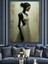 Omuzları Açık Siyah Elbiseli Kadın Dekoratif Kanvas - Mdf Ahşap Tablo 1