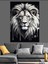 Damlayan Beyaz Aslan Portresi Dekoratif Kanvas - Mdf Ahşap Tablo 1