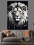 Damlayan Beyaz Aslan Portresi Dekoratif Kanvas - Mdf Ahşap Tablo 2