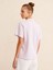 Kadın Lila Oversize Pamuklu Polo Yaka Basic Tişört 4