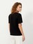 Kadın Siyah Oversize Pamuklu Basic Tişört 4