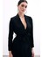 Bağlamalı Jakarlı Ceket - Siyah 4
