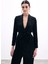Bağlamalı Jakarlı Ceket - Siyah 5