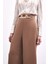 Bel Kemerli Saten Krep Pantolon - Camel 3