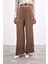Bel Kemerli Saten Krep Pantolon - Camel 4