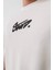 Erkek Baskılı Oversize T-Shirt - Beyaz 3