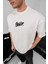 Erkek Baskılı Oversize T-Shirt - Beyaz 5