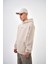 Erkek Another World Baskılı Oversize Hoodie Bej 2