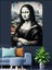 Sokak Stili Mona Lisa Dekoratif Kanvas - Mdf Ahşap Tablo 2