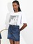 Lacivert Mini Denim Etek 3