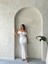 Gül Detaylı Dantel Dokuma Dantel Gübür Abiye Bluz Krem JB261548977 1