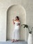 Gül Detaylı Dantel Dokuma Dantel Gübür Abiye Bluz Krem JB261548977 3