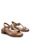 B251674 Hakiki Deri Cırtlı Kadın Cappuccino Bej Topuklu Sandalet 1