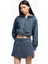 Yüksek Bel Normal Mavi Kadın Denim Şort XW000555 2