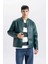 Su İtici Slim Fit Dar Kesim Dik Yaka Fermuarlı Suni Deri Mont D8525AX25SP 5