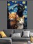 Yıldızlı Kedi Dekoratif Kanvas - Mdf Ahşap Tablo 4