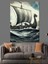 Viking Gemisi Dekoratif Kanvas - Mdf Ahşap Tablo 1