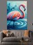 Pembe Flamingo Dekoratif Kanvas - Mdf Ahşap Tablo 1