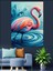 Pembe Flamingo Dekoratif Kanvas - Mdf Ahşap Tablo 2