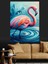 Pembe Flamingo Dekoratif Kanvas - Mdf Ahşap Tablo 3