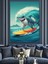 Sörfçü Köpekbalığı Dekoratif Kanvas - Mdf Ahşap Tablo 3