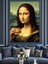 Hamburger Yiyen Mona Lisa Dekoratif Kanvas - Mdf Ahşap Tablo 1