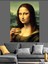 Hamburger Yiyen Mona Lisa Dekoratif Kanvas - Mdf Ahşap Tablo 2
