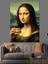 Hamburger Yiyen Mona Lisa Dekoratif Kanvas - Mdf Ahşap Tablo 3