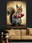 Boksör Sincap Dekoratif Kanvas - Mdf Ahşap Tablo 3