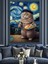 Ressam Kedi Dekoratif Kanvas - Mdf Ahşap Tablo 2