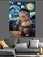 Ressam Kedi Dekoratif Kanvas - Mdf Ahşap Tablo 3