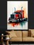 Kırmızı Tır Çizimi Dekoratif Kanvas - Mdf Ahşap Tablo 2