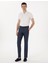 Erkek Lacivert Slim Fit Beli Lastikli Kanvas Pantolon 50308092-VR033 1