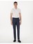 Erkek Lacivert Slim Fit Beli Lastikli Kanvas Pantolon 50308092-VR033 3