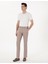 Erkek Koyu Bej Slim Fit Beli Lastikli Kanvas Pantolon 50308092-VR088 1