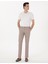 Erkek Koyu Bej Slim Fit Beli Lastikli Kanvas Pantolon 50308092-VR088 3