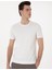 Erkek Ekru Slim Fit Bisiklet Yaka Triko Tişört 50306131-VR019 3