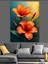 Turuncu Hibiskus Çiçeği Dekoratif Kanvas - Mdf Ahşap Tablo 1