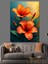 Turuncu Hibiskus Çiçeği Dekoratif Kanvas - Mdf Ahşap Tablo 2
