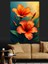 Turuncu Hibiskus Çiçeği Dekoratif Kanvas - Mdf Ahşap Tablo 4