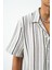 Çizgili Küba Yaka Oversize Erkek Gömlek 5