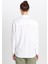 Relaxed Fit Geniş Kesim Keten Karışımlı Beyaz Gömlek 5