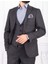 Erkek Slim Fit Sivri Yaka Siyah Yelekli Takım Elbise 2