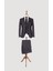 Erkek Slim Fit Mono Yaka Füme Yelekli Takım Elbise 3