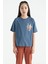 T13KG-75127_01 Kız Garson Oversize T-Shirt O Yaka Suprem 3