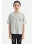 T13KG-75127_01 Kız Garson Oversize T-Shirt O Yaka Suprem 4
